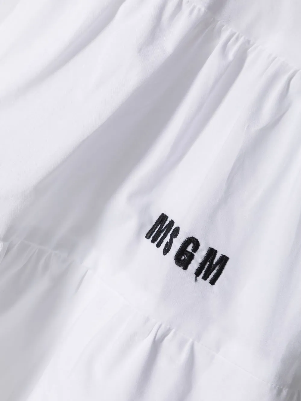 Msgm Ruffled-detail Cotton Dress In White