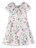 MSGM Kids hand-painted ruffled dress - White