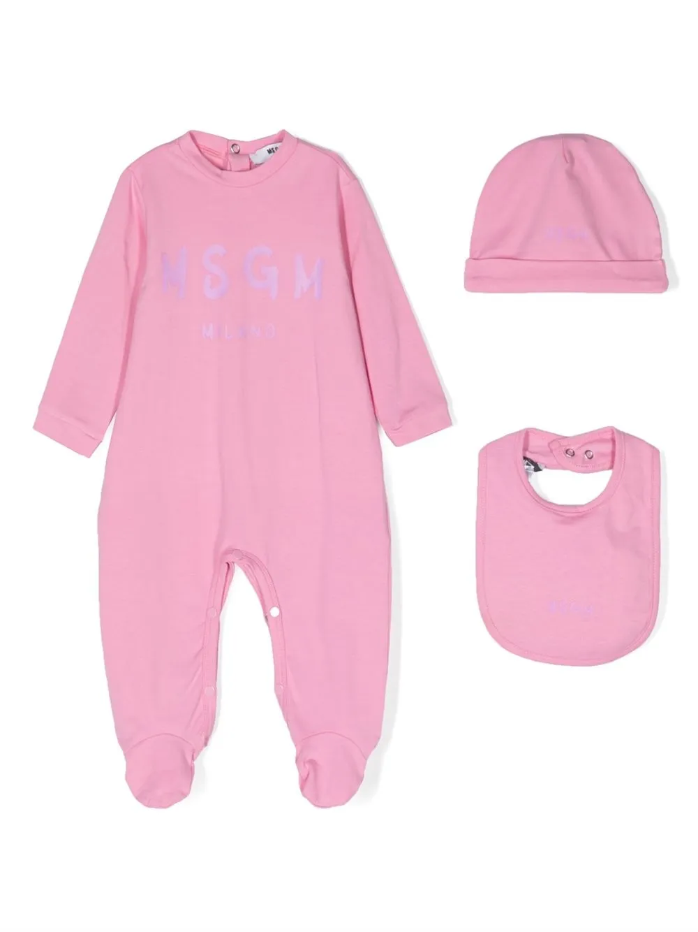 

MSGM Kids three-pieces logo-print babywear set - Pink