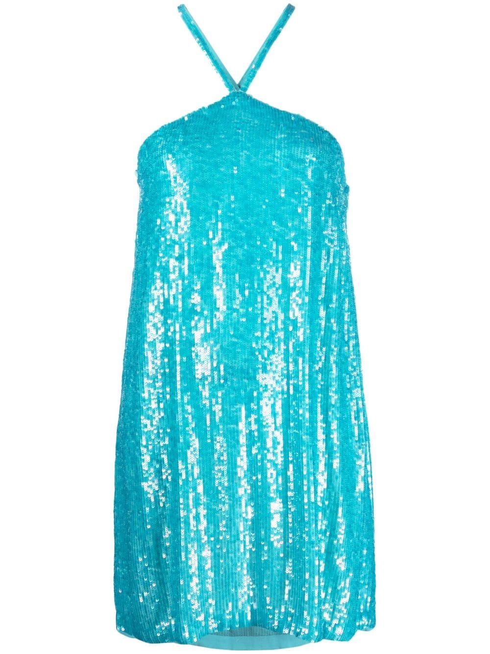 P.A.R.O.S.H. sequin-embellished Halter Dress - Farfetch