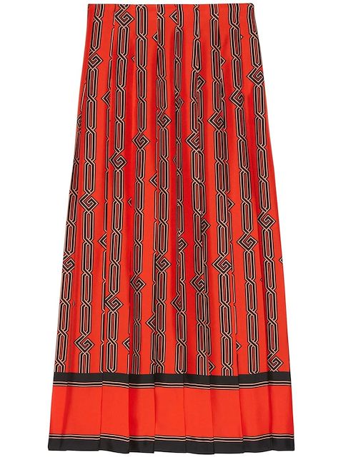 Gucci falda midi Square G con cadena estampada