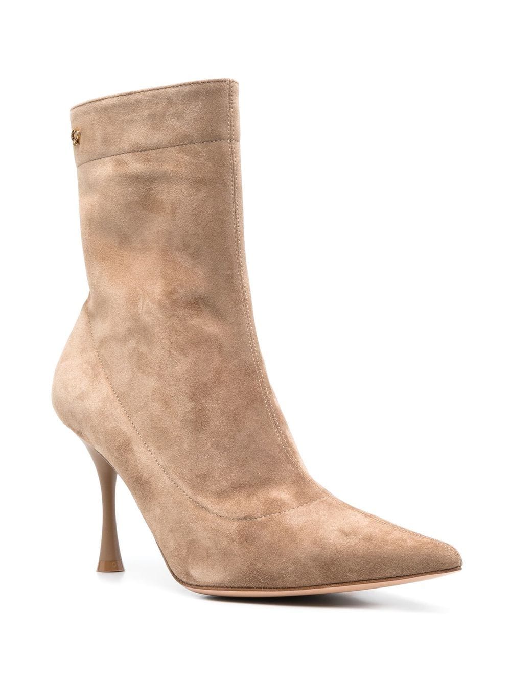 Shop Gianvito Rossi Dunn 85mm Suede Ankle Boots In Brown