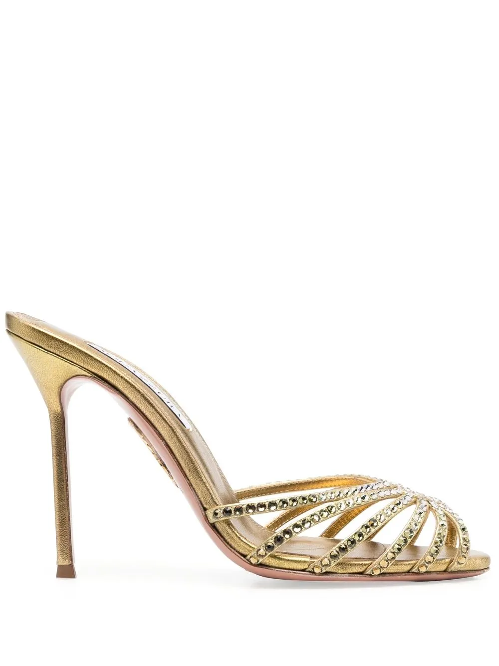 

Aquazzura Flow 110mm crystal embellished sandals - Yellow