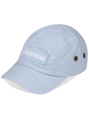 Supreme Fat Tip Jacquard Denim Camp Cap BlueSupreme Fat Tip Jacquard Denim  Camp Cap Blue - OFour