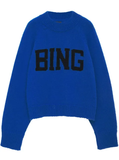 ANINE BING - Kendrick University logo intarsia-knit sweater