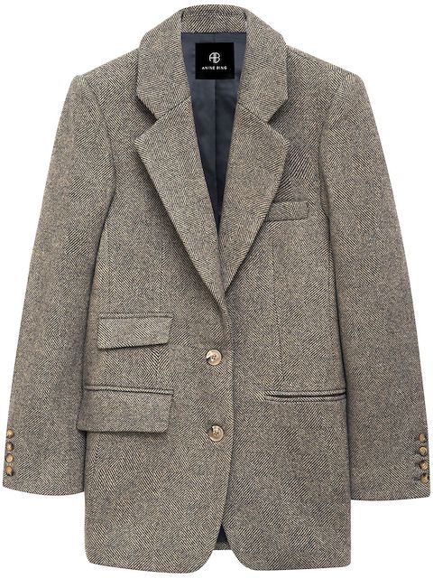 ANINE BING Raquelle herringbone blazer
