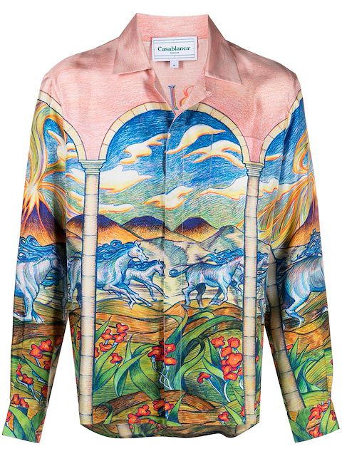 Casablanca camisa de seda Chevaux Sauvage