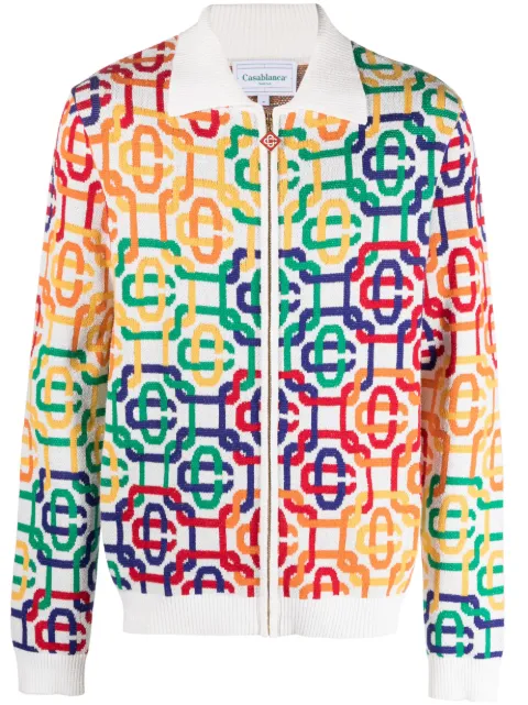 Casablanca Cardigan mit Rainbow Monogram