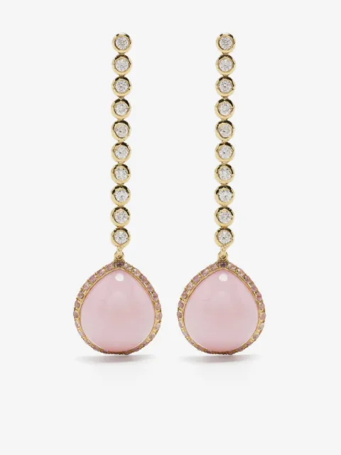 Octavia Elizabeth boucles d'oreilles pendantes en or 18ct ornées de diamants et de saphirs