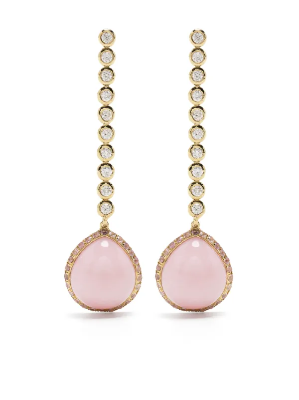Octavia Elizabeth 18kt Yellow Gold Sapphire and Diamond Drop Earrings