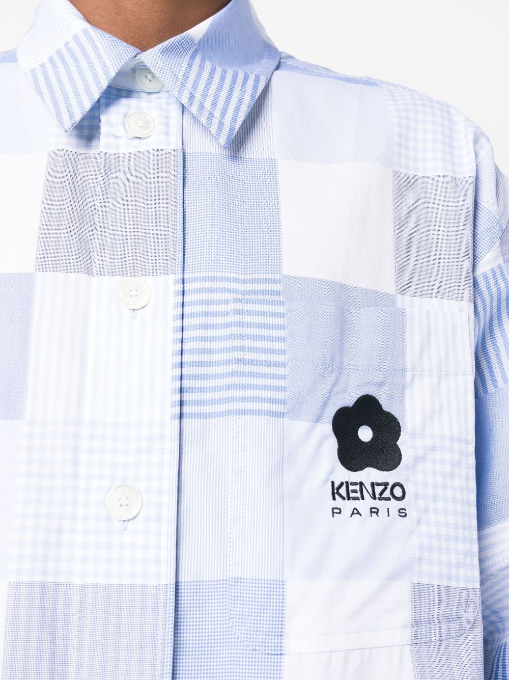 Kenzo oversized Patchwork long-sleeve shirt Men