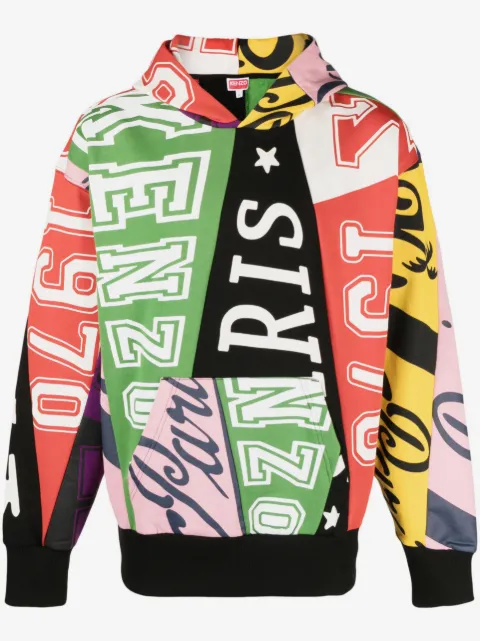 Kenzo 棉旗帜印花连帽衫
