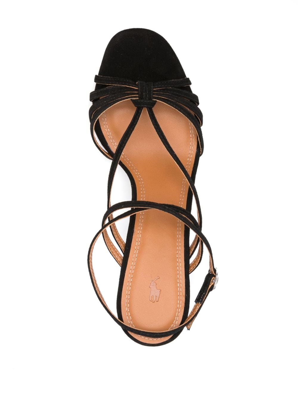 Shop Polo Ralph Lauren Strap-detailed Leather Sandals In Black
