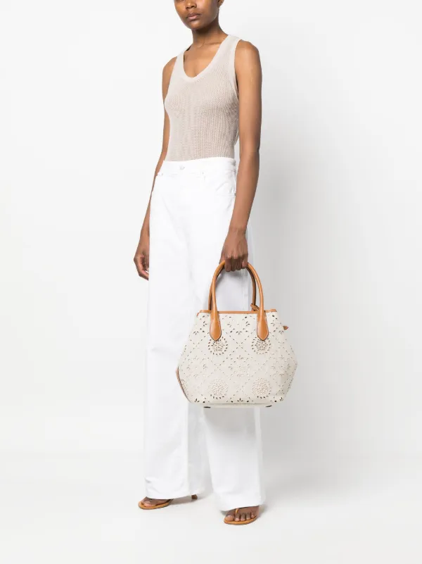 Ralph lauren white online tote bag