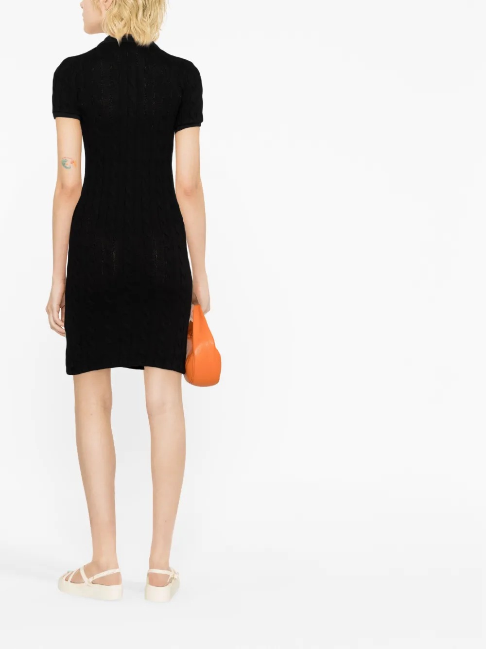 Polo Ralph Lauren Cableknit Polo Dress In Polo Black ModeSens