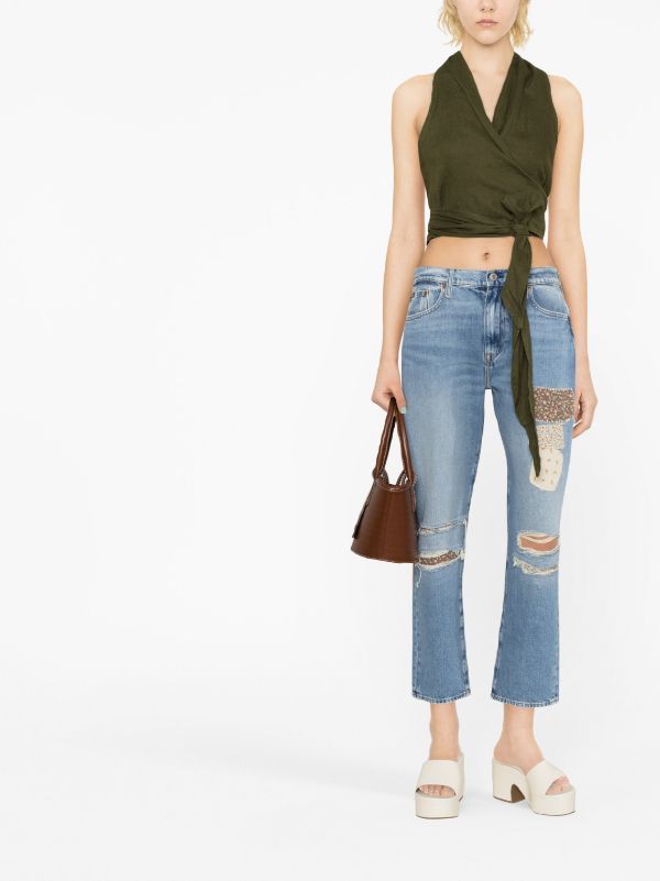 Polo Ralph Lauren Cropped Wrap Blouse - Farfetch