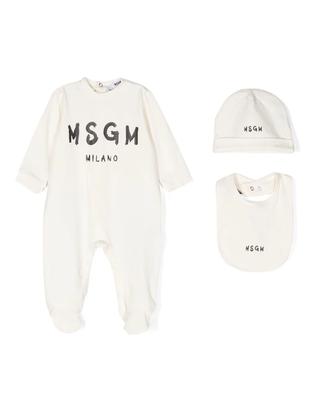 

MSGM Kids set de tres piezas con logo estampado - Neutro