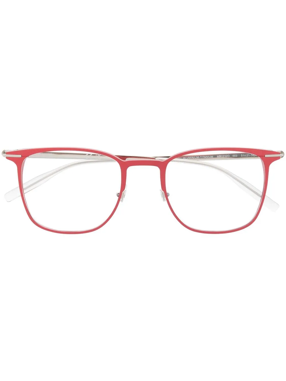 

Montblanc lentes con armazón cuadrada - Rojo