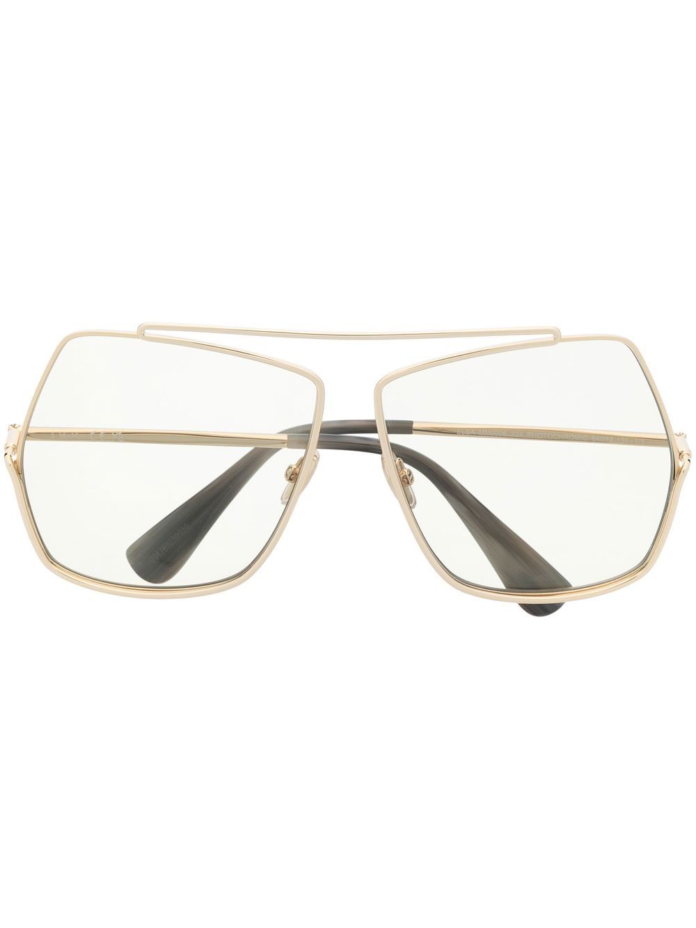 Max Mara Elsa Oversized Frame Sunglasses In Gold Modesens