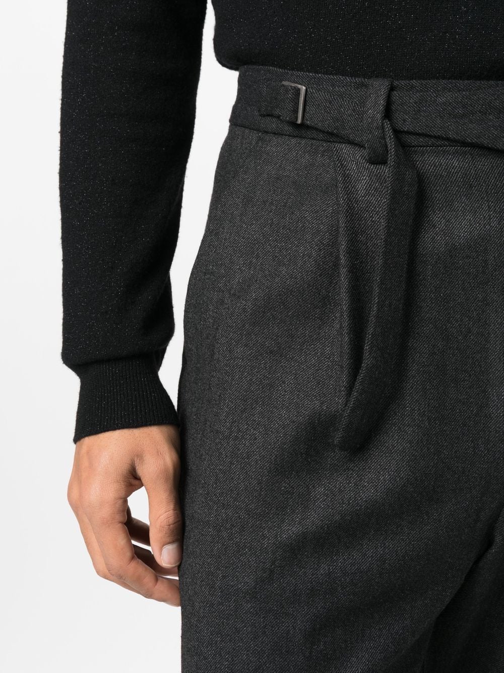 Shop White Mountaineering Cropped Tapered-leg Trousers In Grey