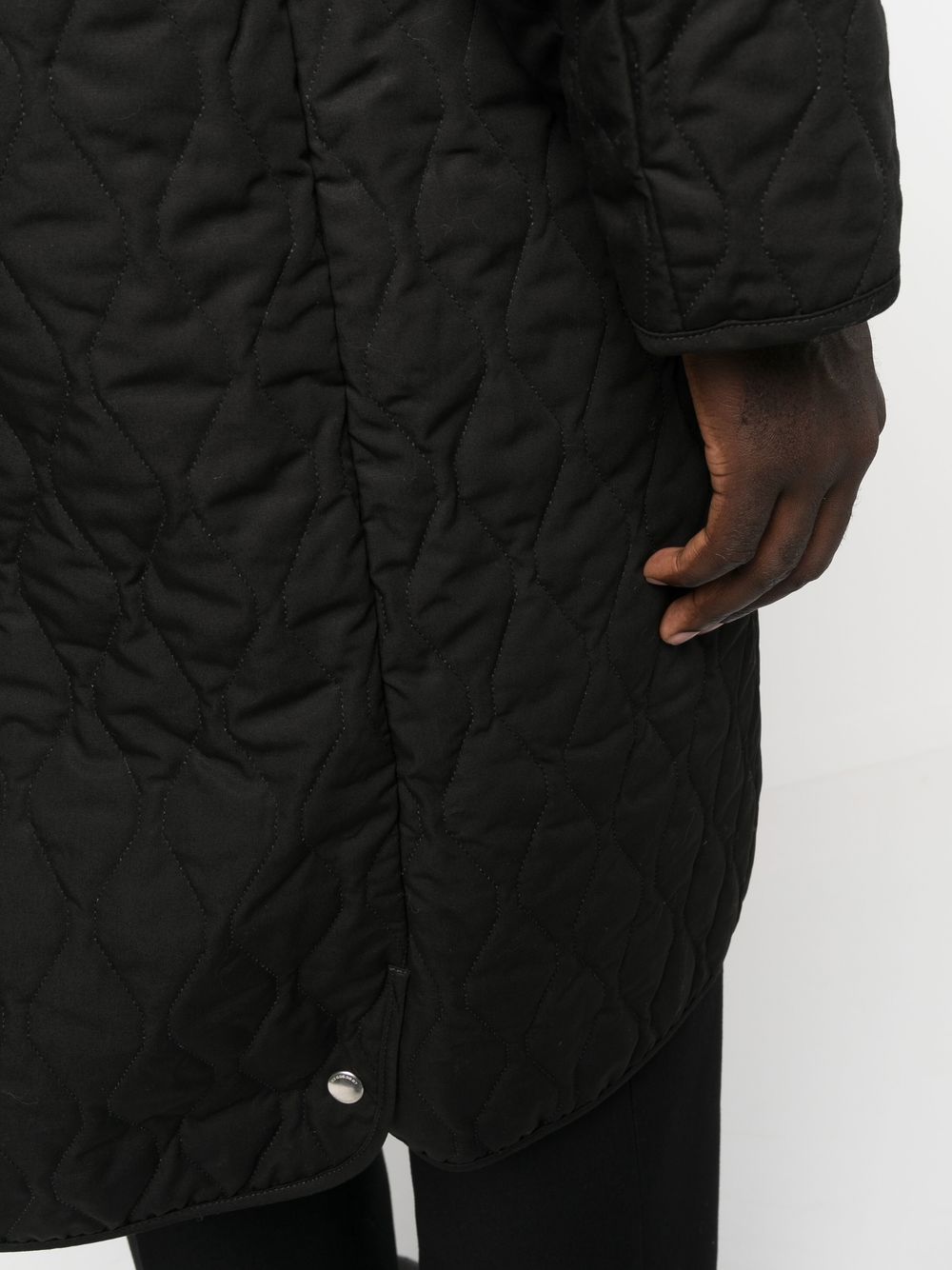 Shop Vtmnts Quilted Cotton Coat In Black