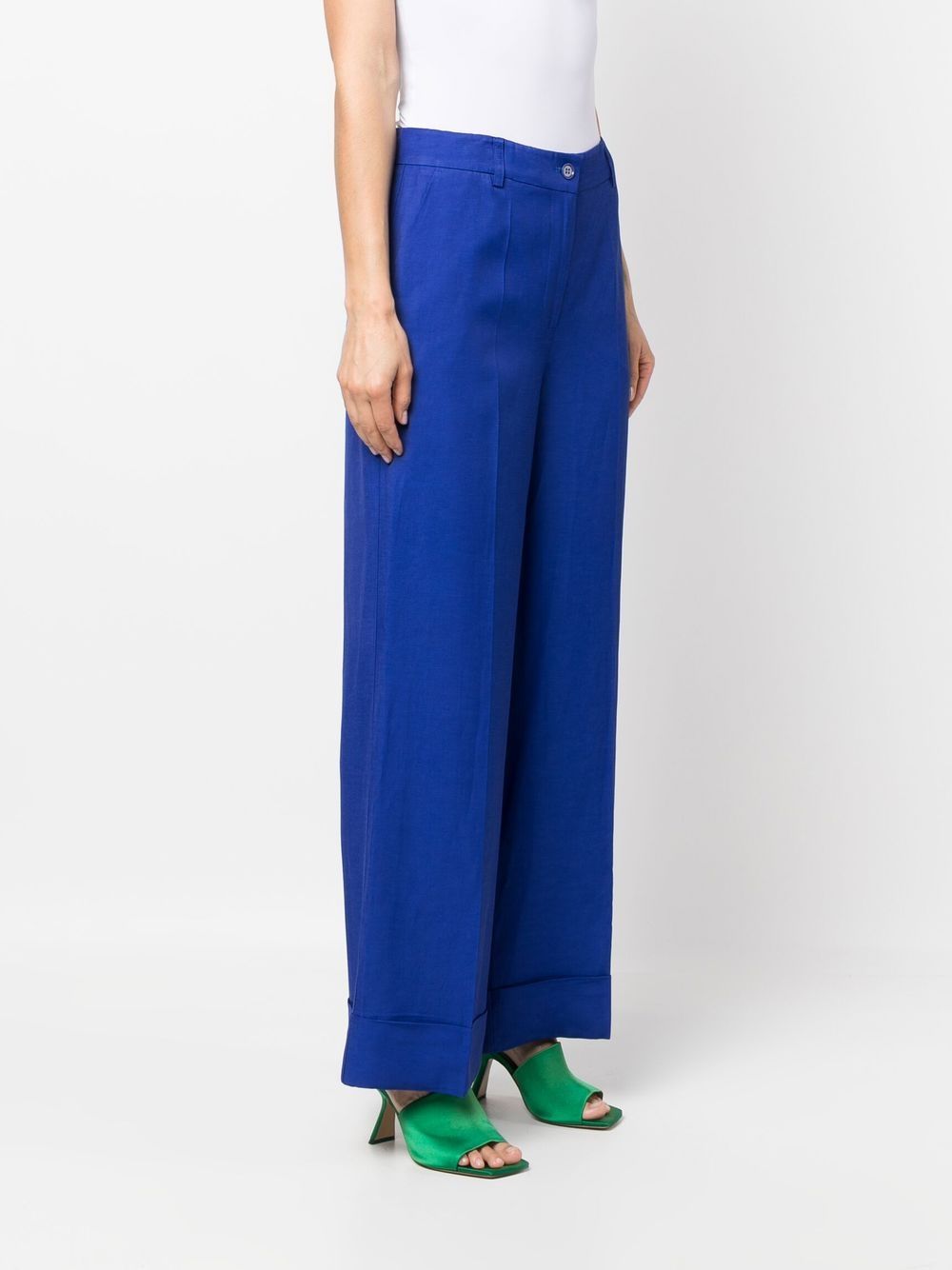 P.A.R.O.S.H PRESSED-CREASE STRAIGHT-LEG TROUSERS 