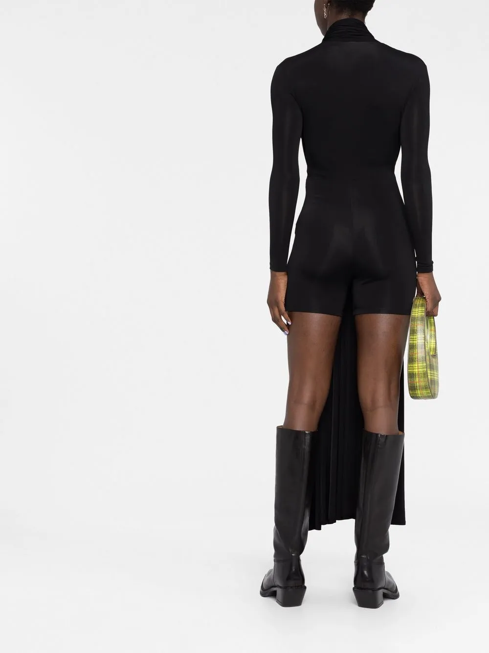 Shop Balenciaga Cycling Draped Dress In Black