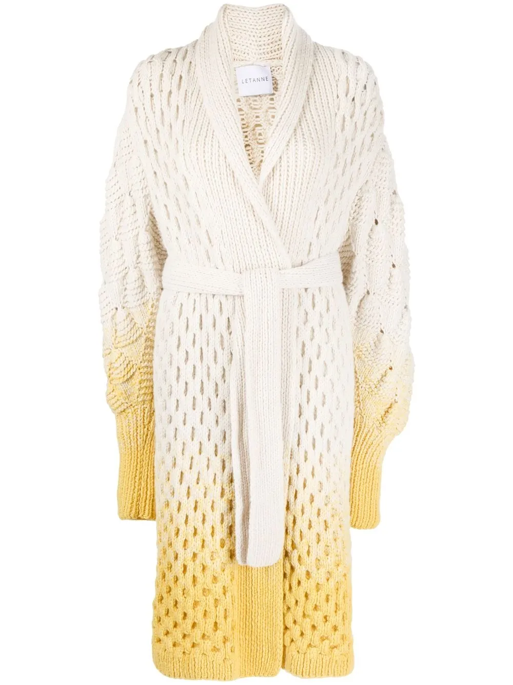 

Letanne Eva multi-knit cashmere cardigan coat - Neutrals