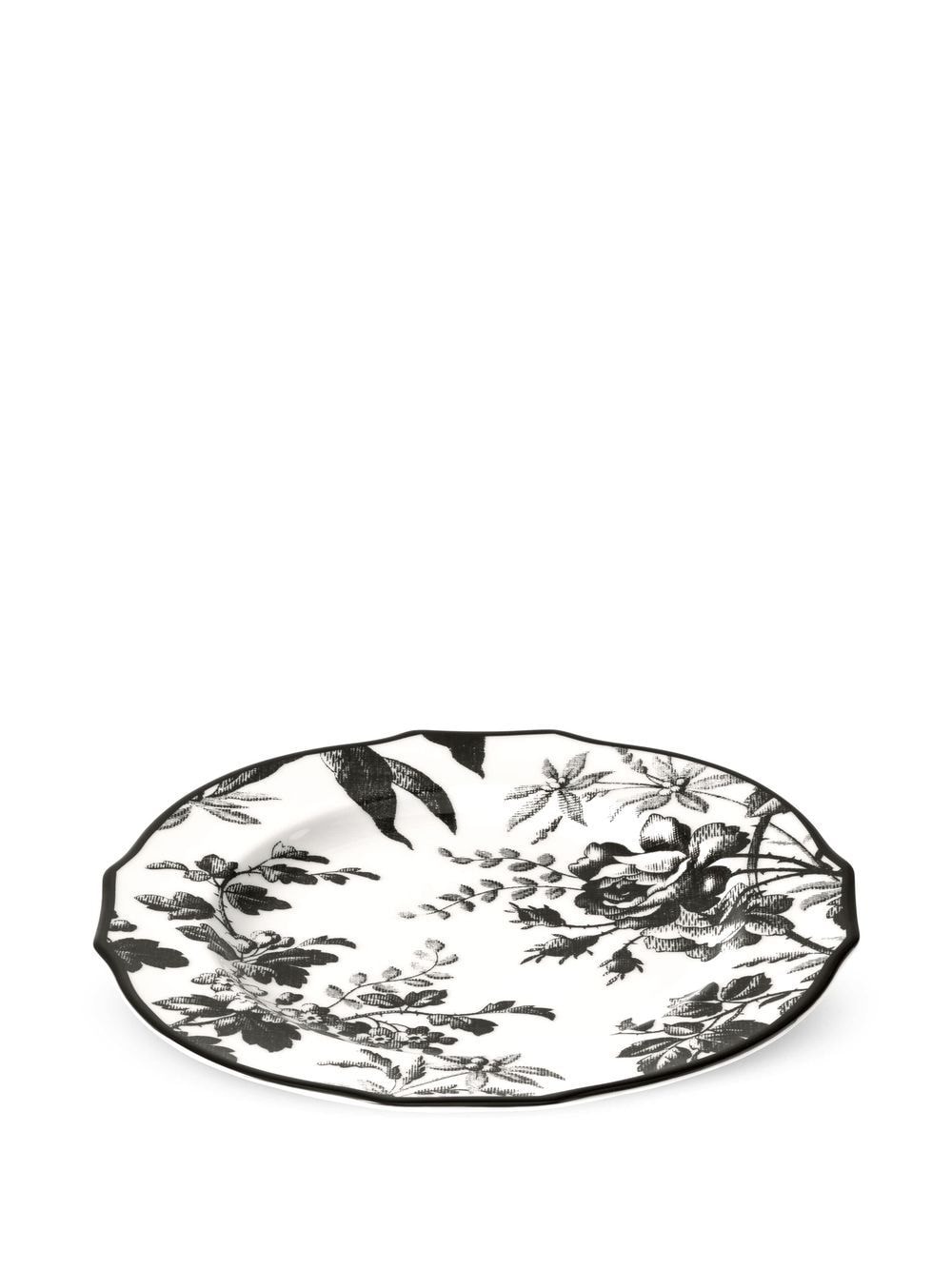 Shop Gucci Herbarium Porcelain Dessert Plate (set Of Two) In Black