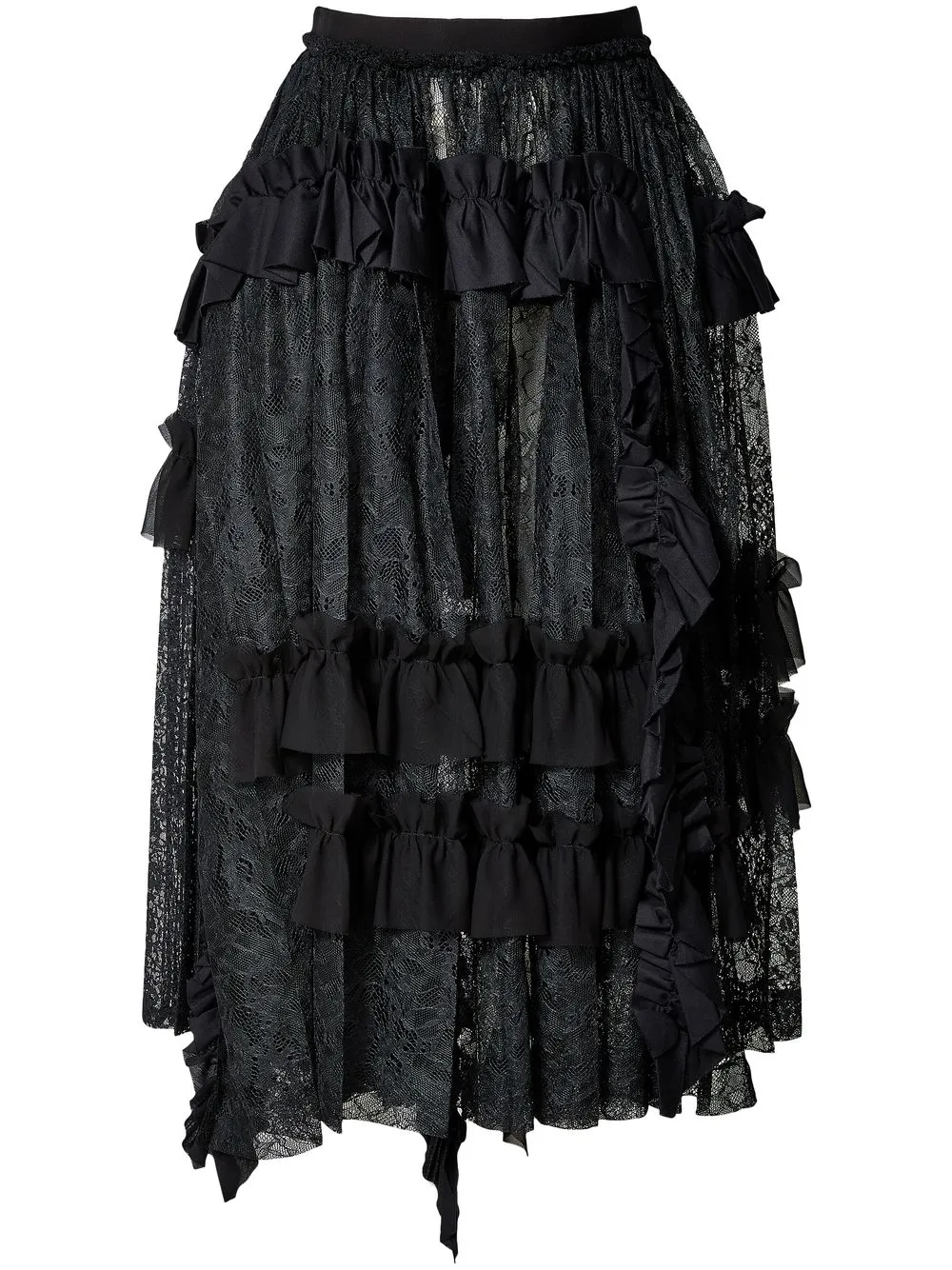 

Comme des Garçons TAO lace-detail midi skirt - Black