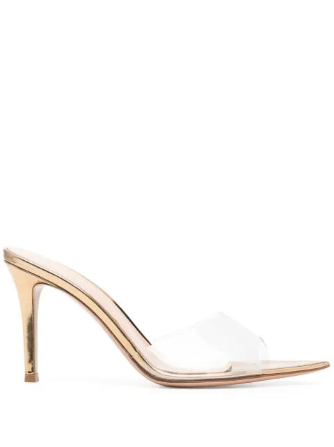 Gianvito Rossi Elle 85mm transparent-strap mules