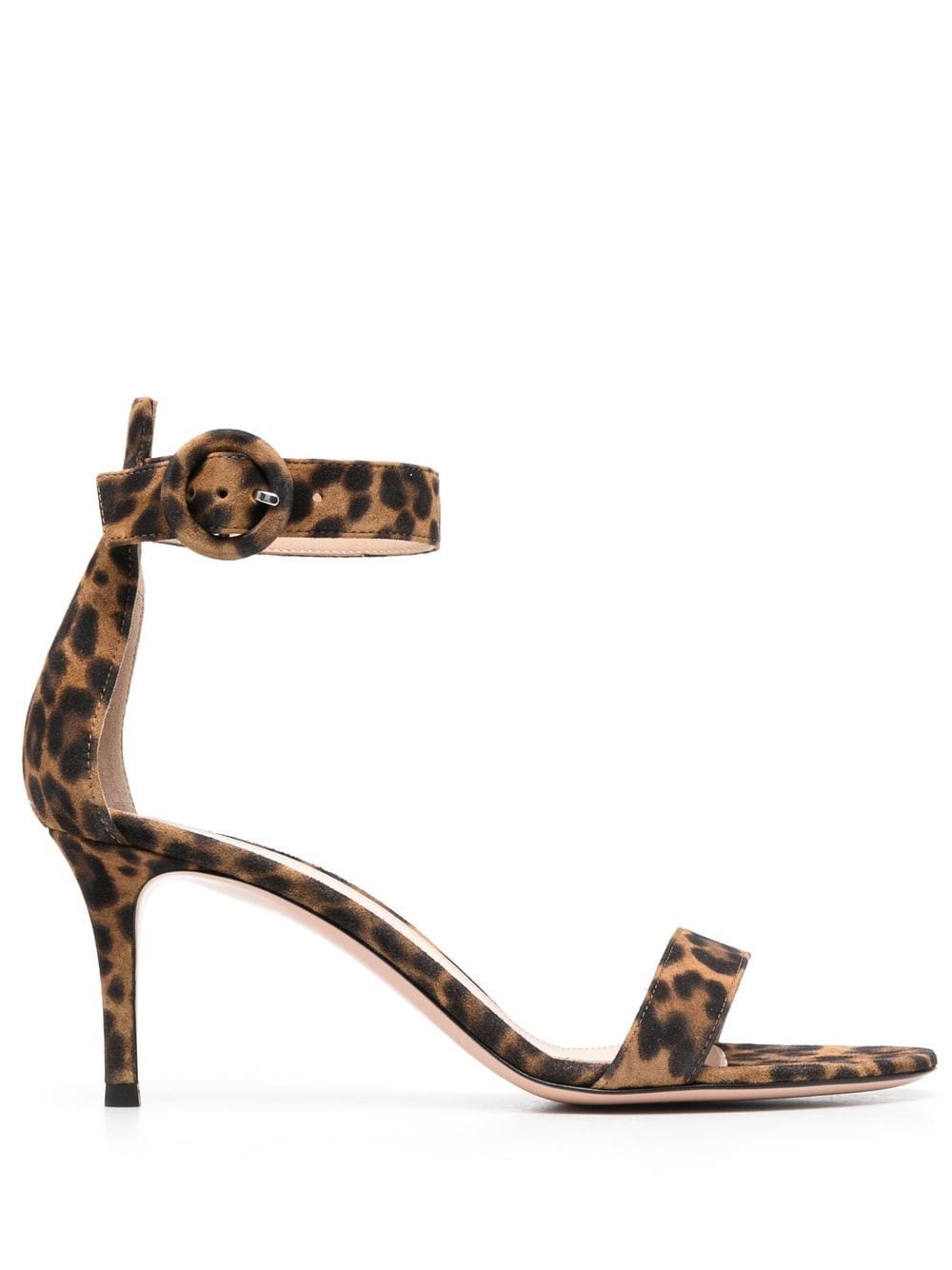 Gianvito Rossi 70mm Leopard-print Sandals In Brown