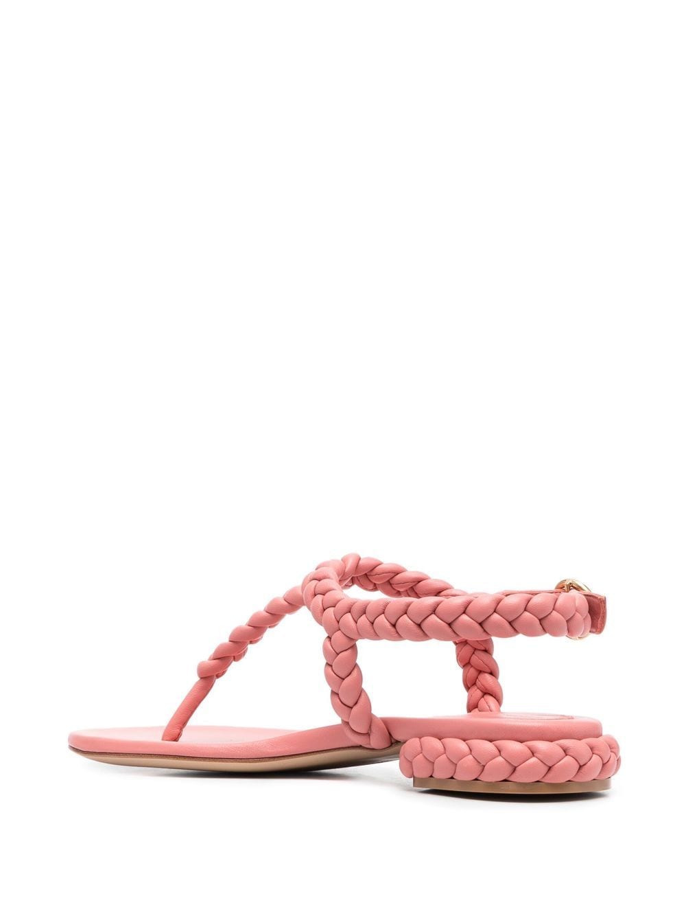 Shop Gianvito Rossi Ravello Leather Flat Sandals In Pink