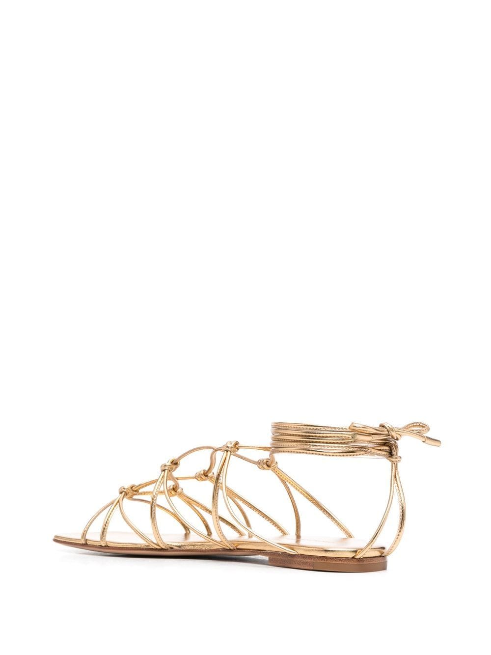Shop Gianvito Rossi Minas 05 Flat Sandals In Gold