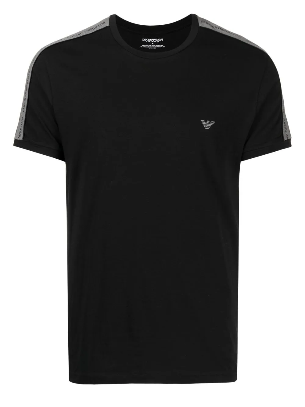 

Emporio Armani playera con franja del logo - Negro