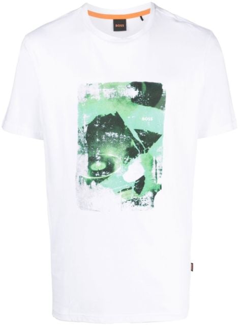 BOSS - Teabstract abstract-print T-shirt