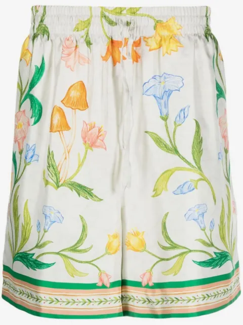 Casablanca L'Arche de Fleurie silk shorts