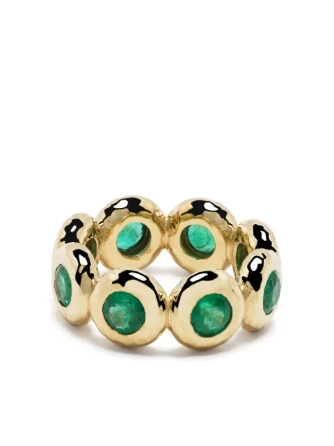 Octavia Elizabeth 18kt yellow gold emerald eternity ring