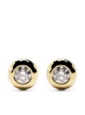 Octavia Elizabeth 18kt yellow gold diamond stud earring