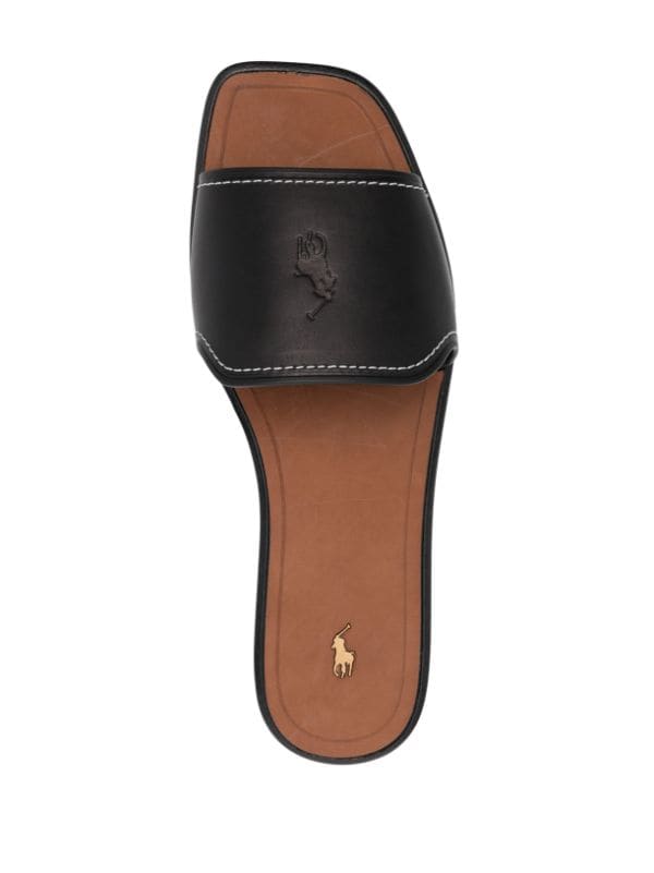 Polo Ralph Lauren debossed-logo Leather Mules - Farfetch