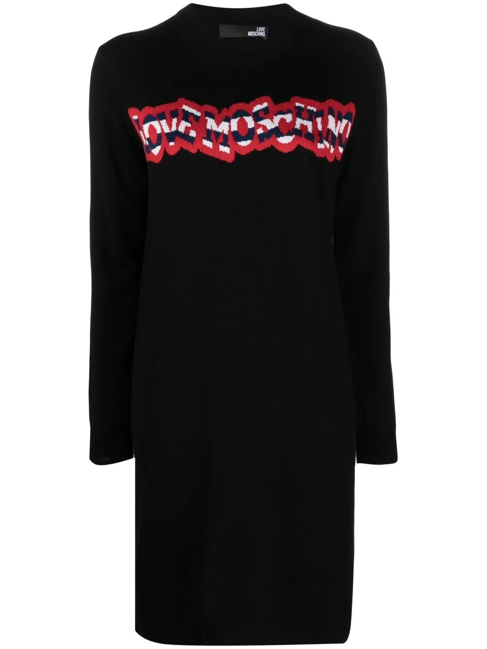 

Love Moschino intarsia-knit logo jumper - Black