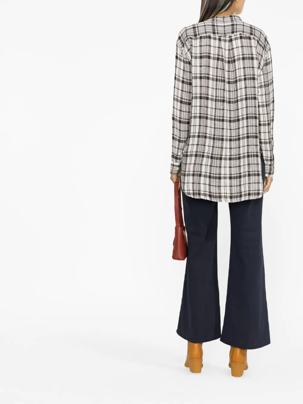 Polo Ralph Lauren Women's Plaid Linen Buttondown Oversized Shirt In