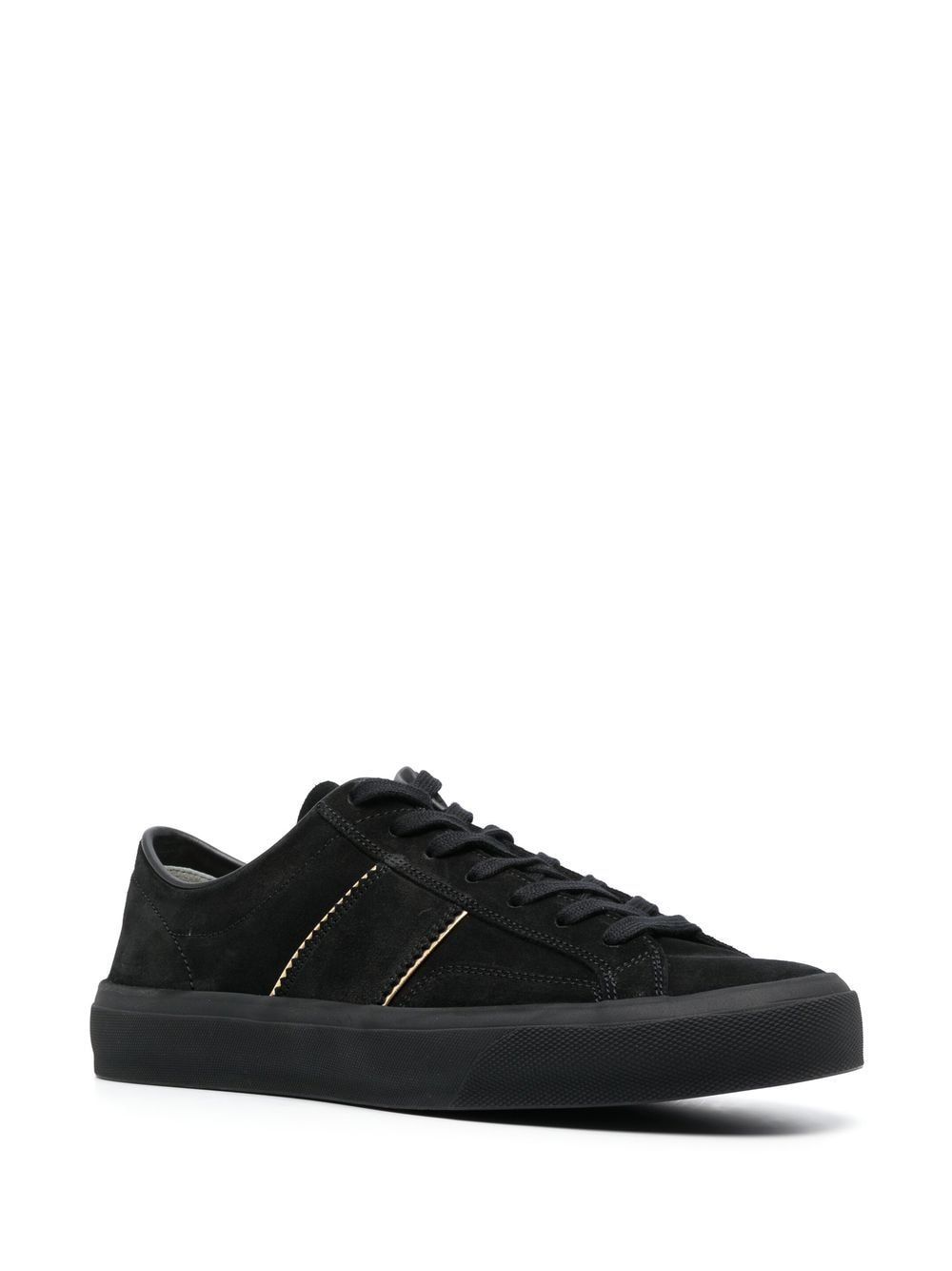 Shop Tom Ford Cambridge Suede Lot-top Sneakers In Black