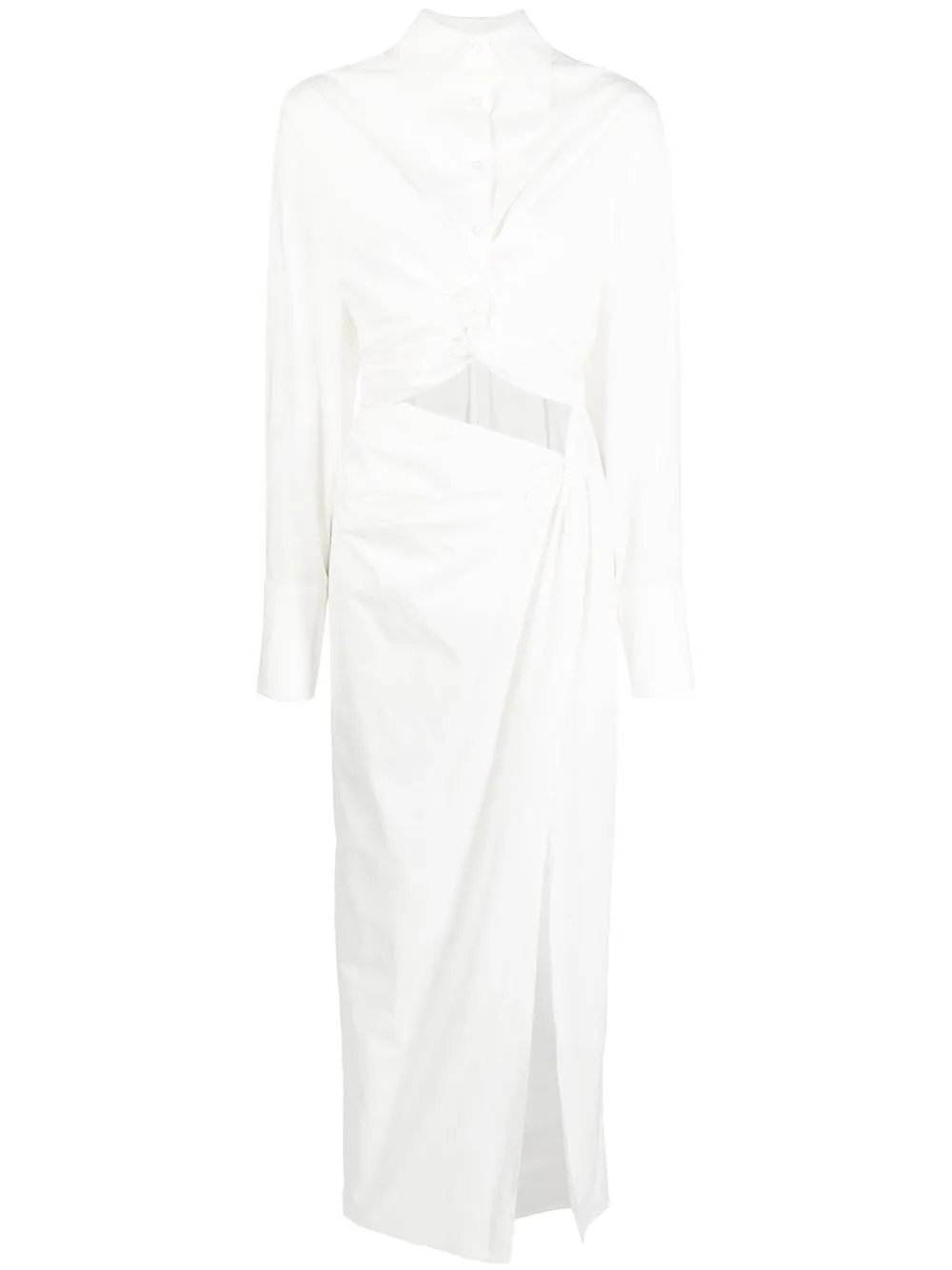 

Anna Quan cut-out twist-front shirtdress - White