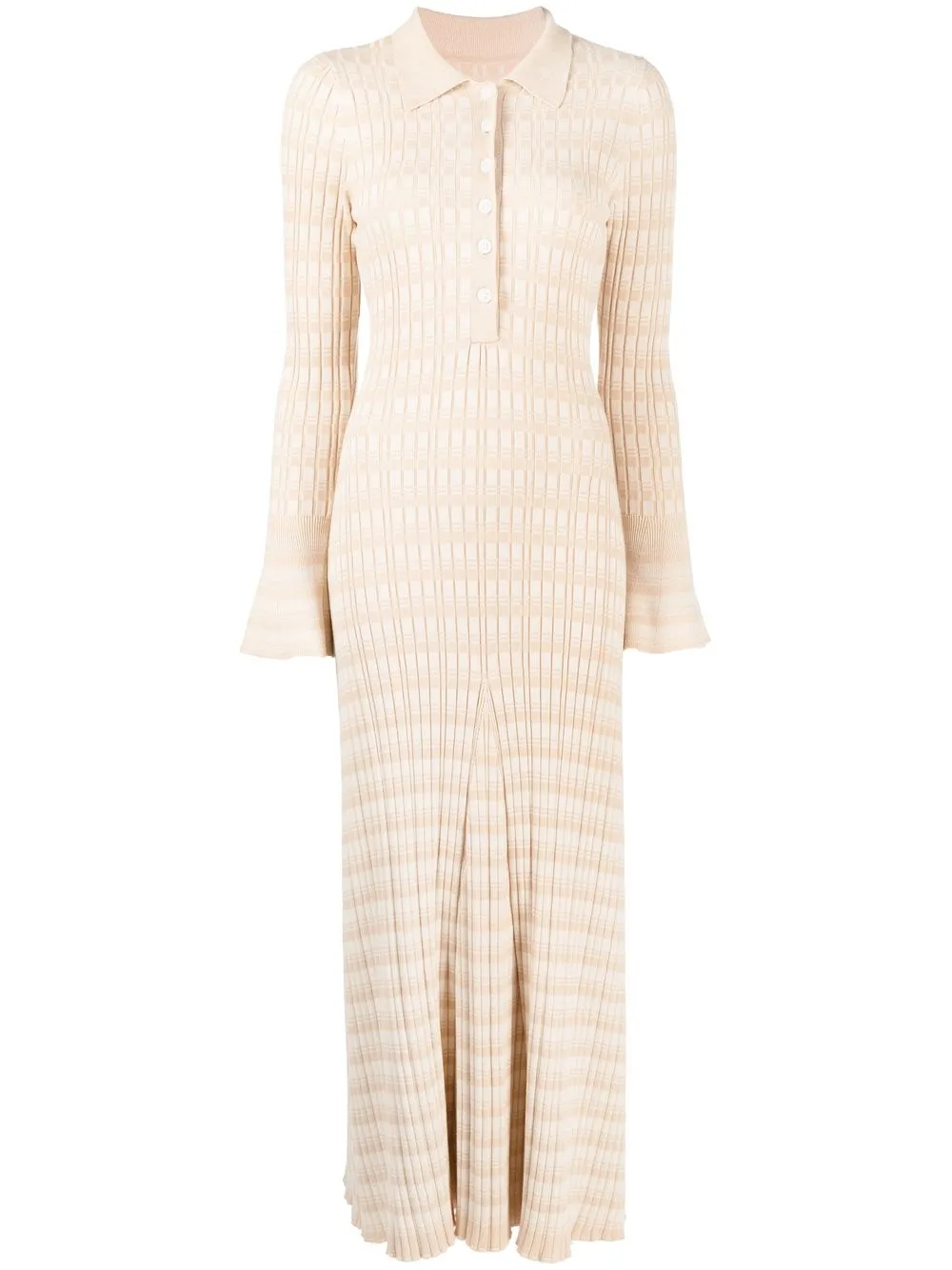 

Anna Quan check-pattern ribbed-knit dress - White