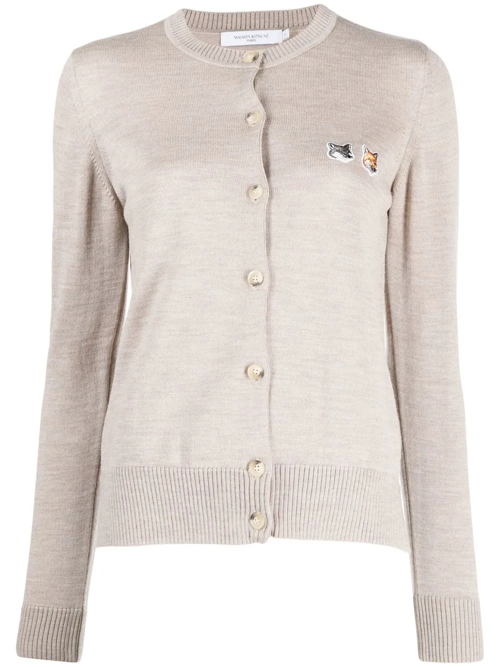 

Maison Kitsuné button up wool cardigan - Neutrals