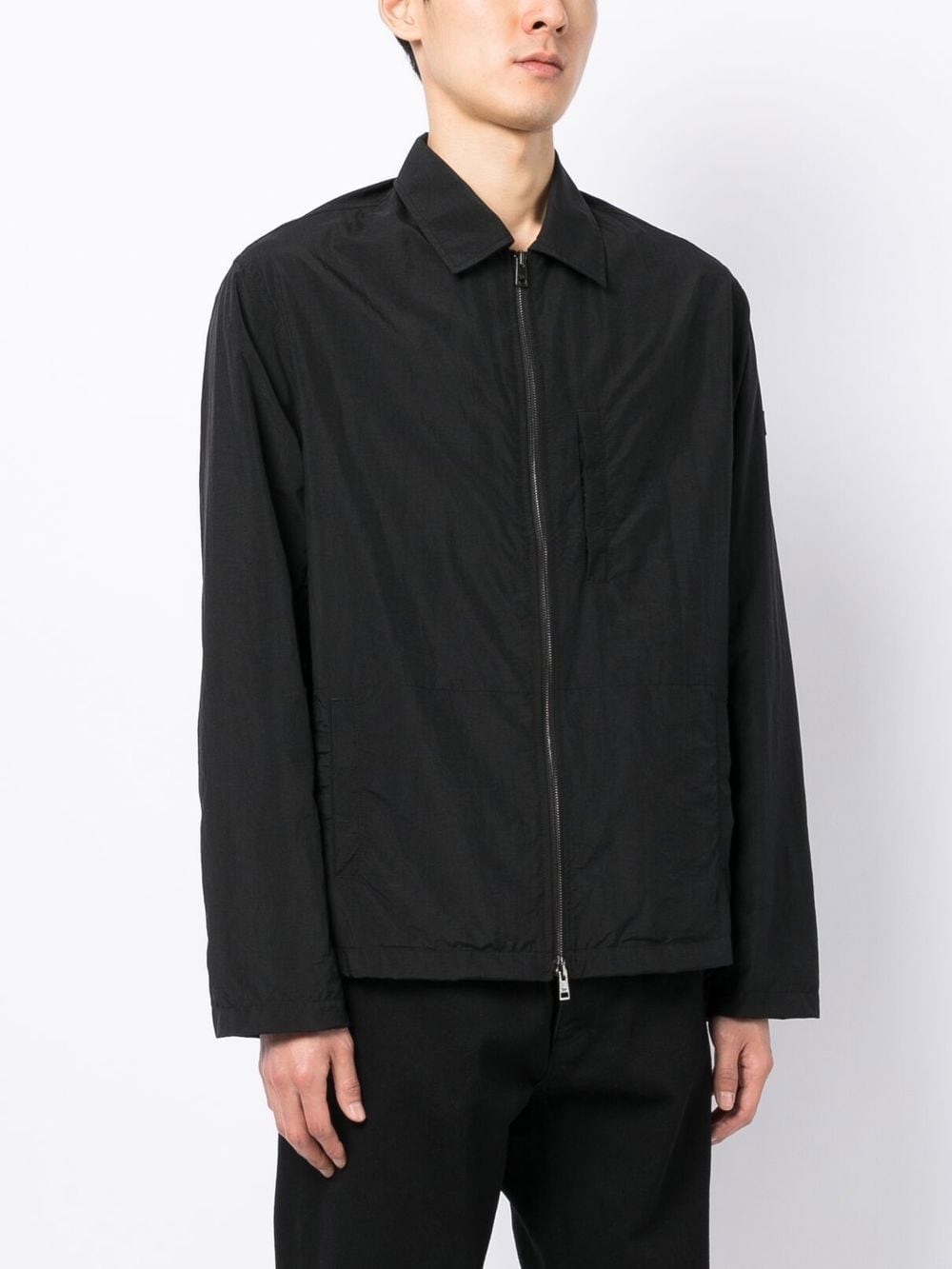 Shop Maison Kitsuné Lightweight Zip Up Jacket In Black