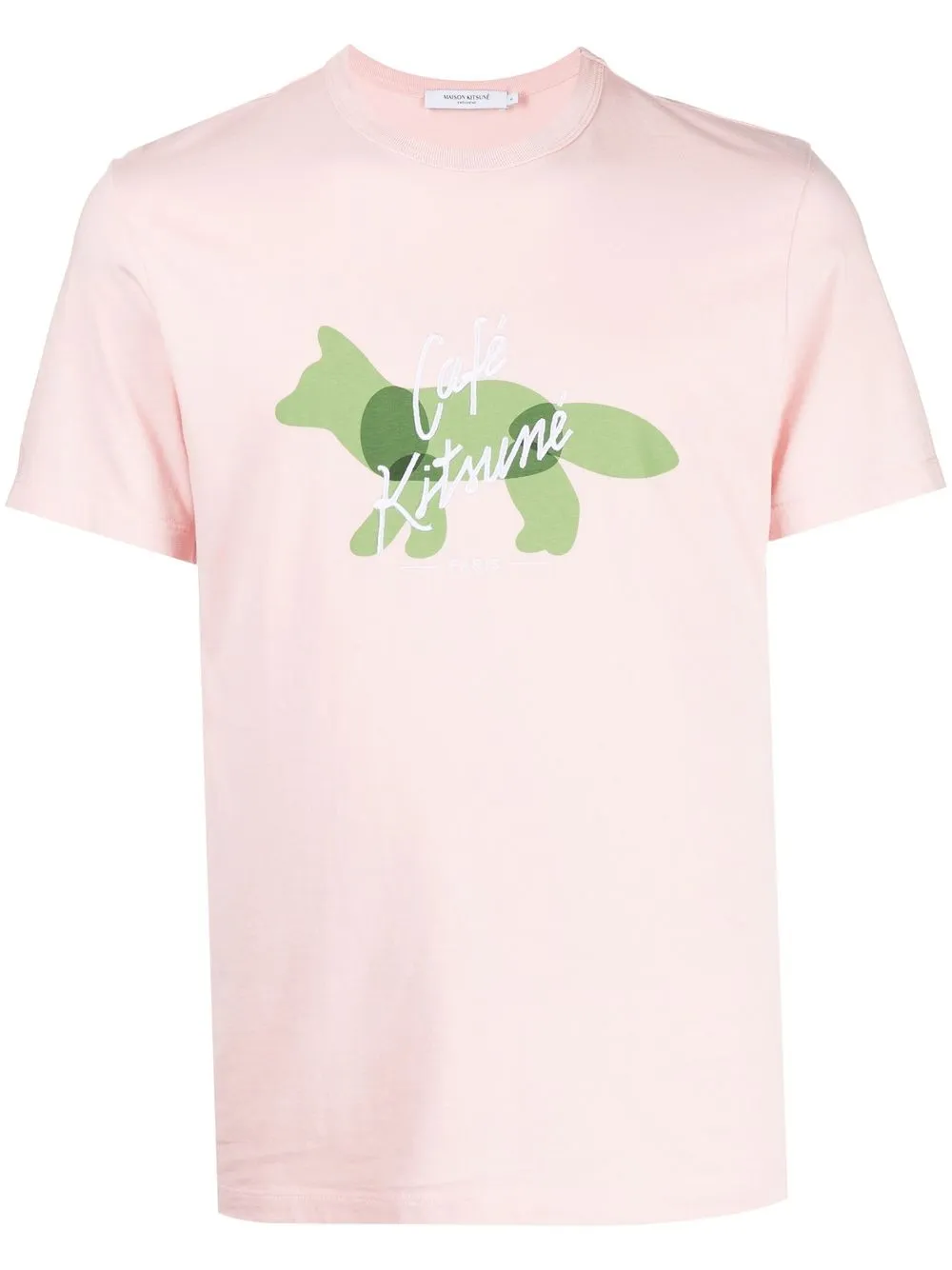 

Maison Kitsuné embroidered logo T Shirt - Pink