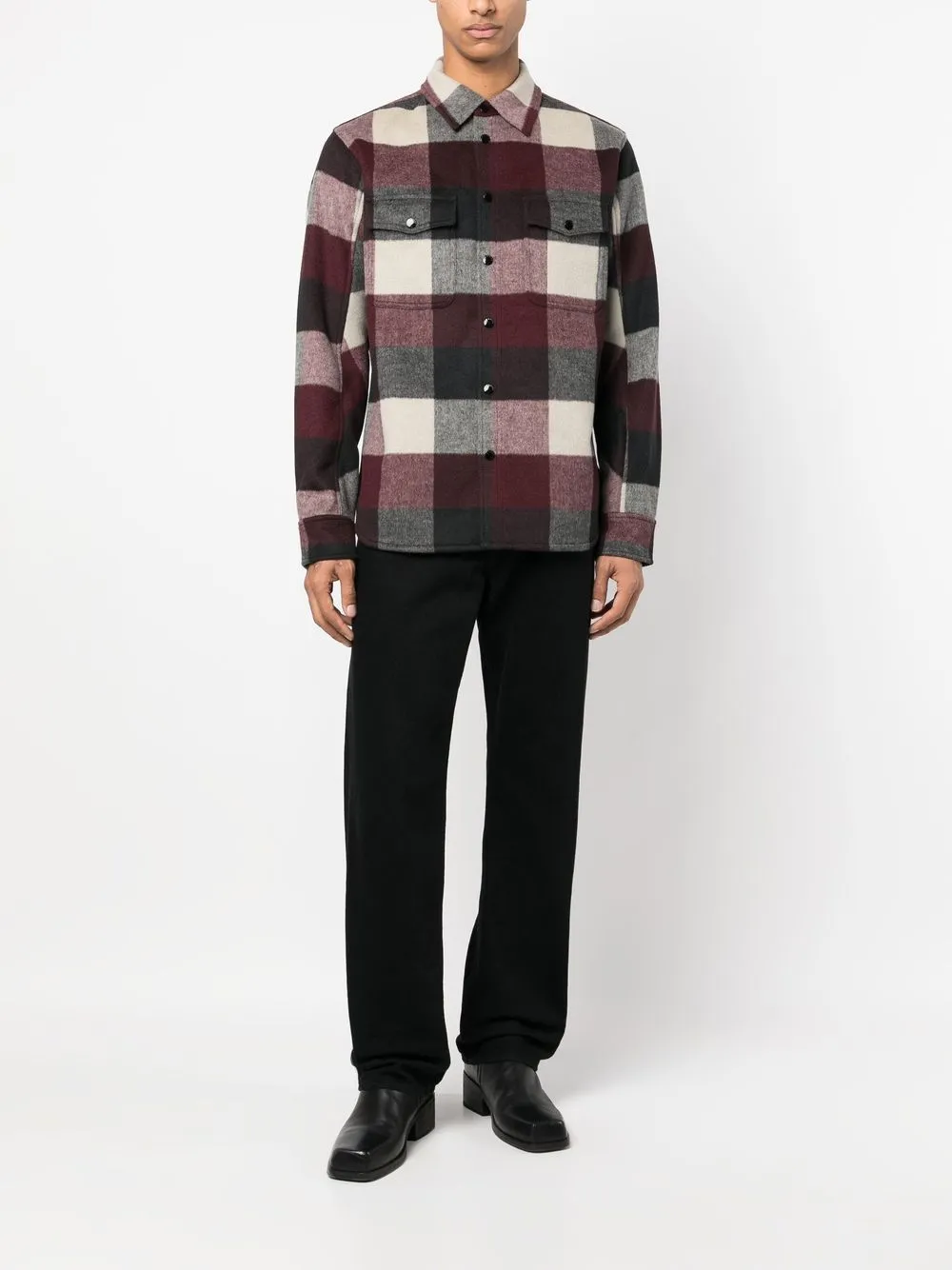 rag & bone Geruit overhemd - Rood