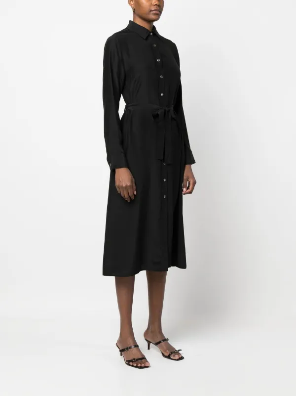 silk shirt dresses Trench-Style Midi Dress COCKTAIL Silk Belted Shirt Dress